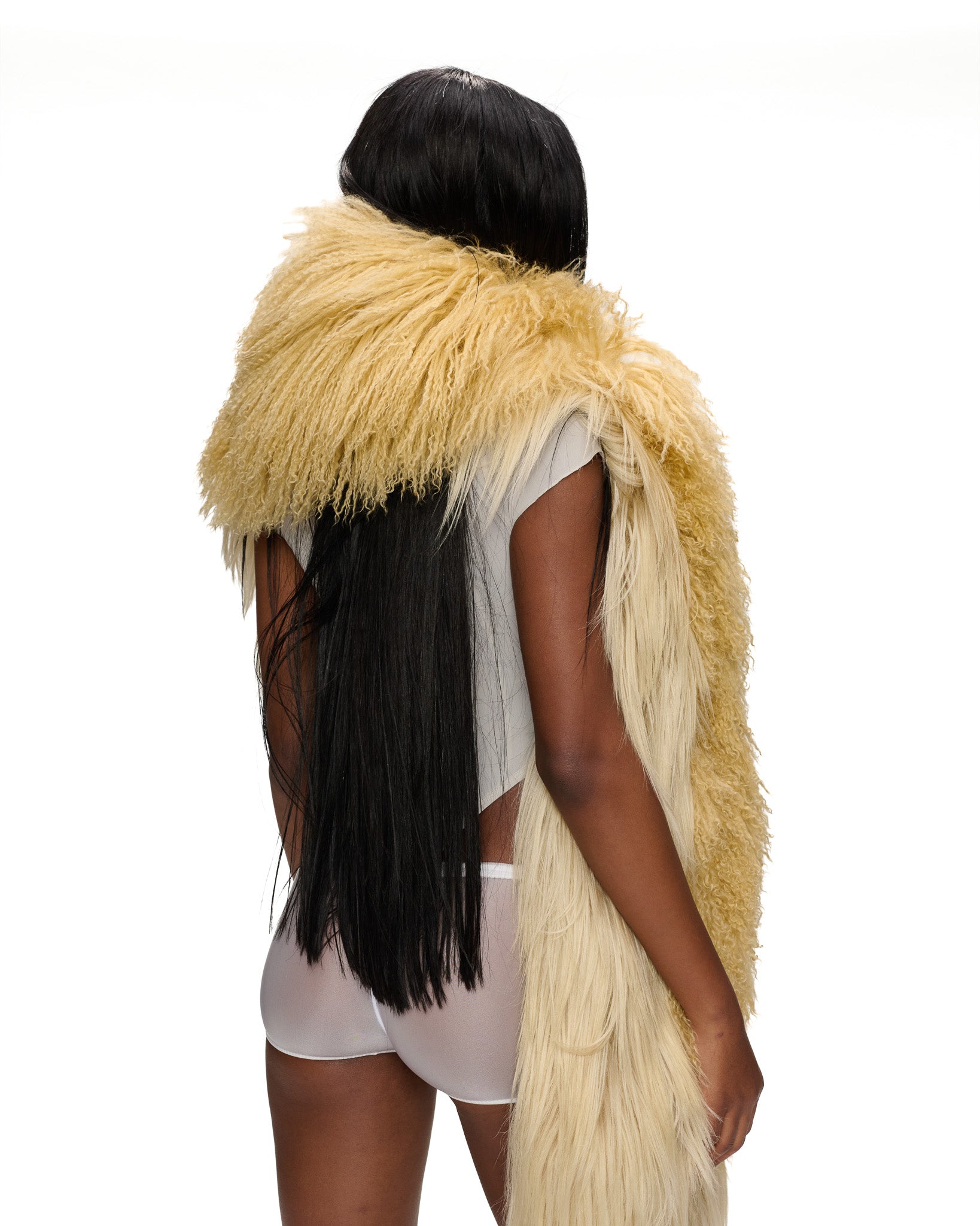 UP CYCLED MONGOLIAN FUR SHAWL