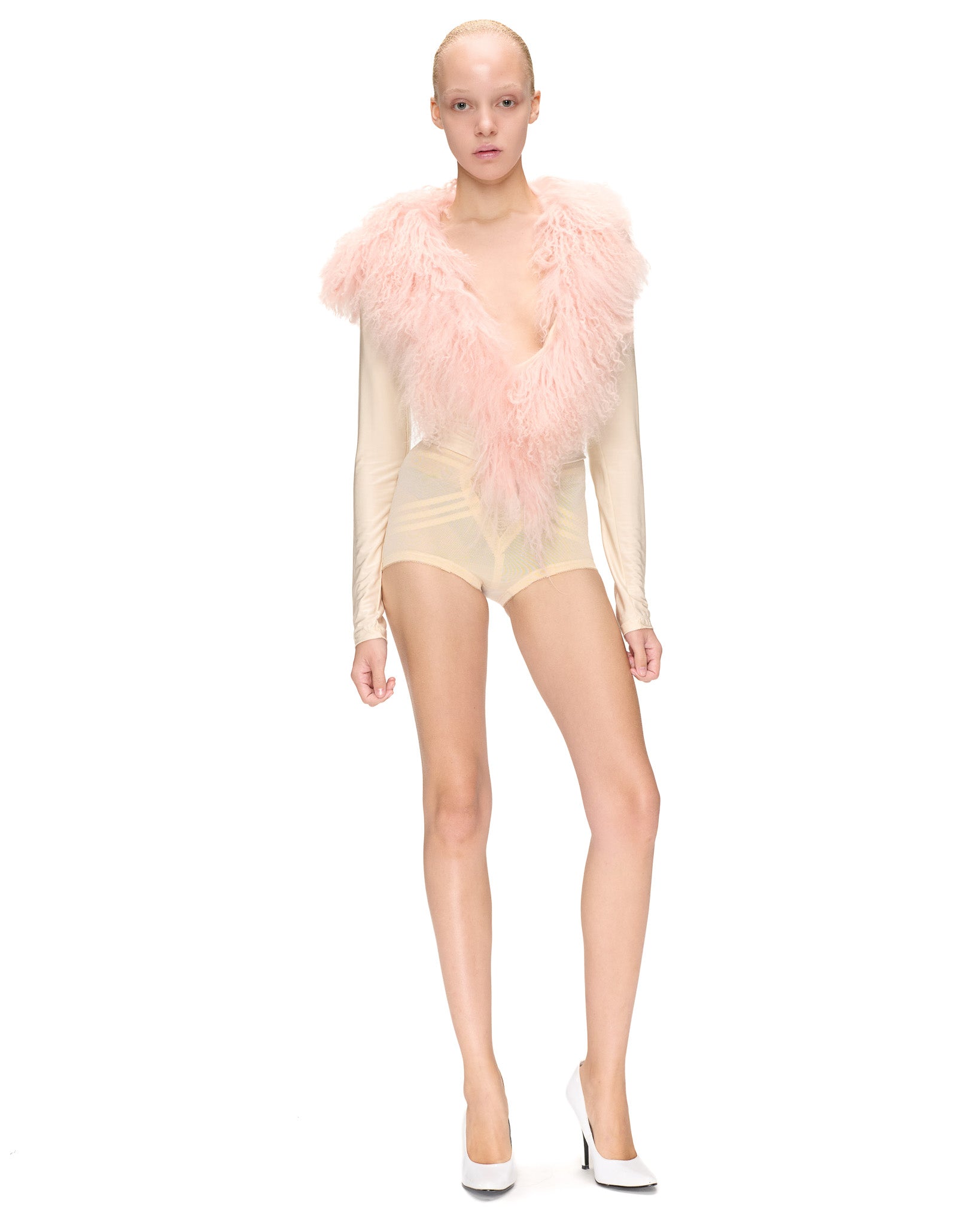 PINK FUR LONG SLEEVE TOP