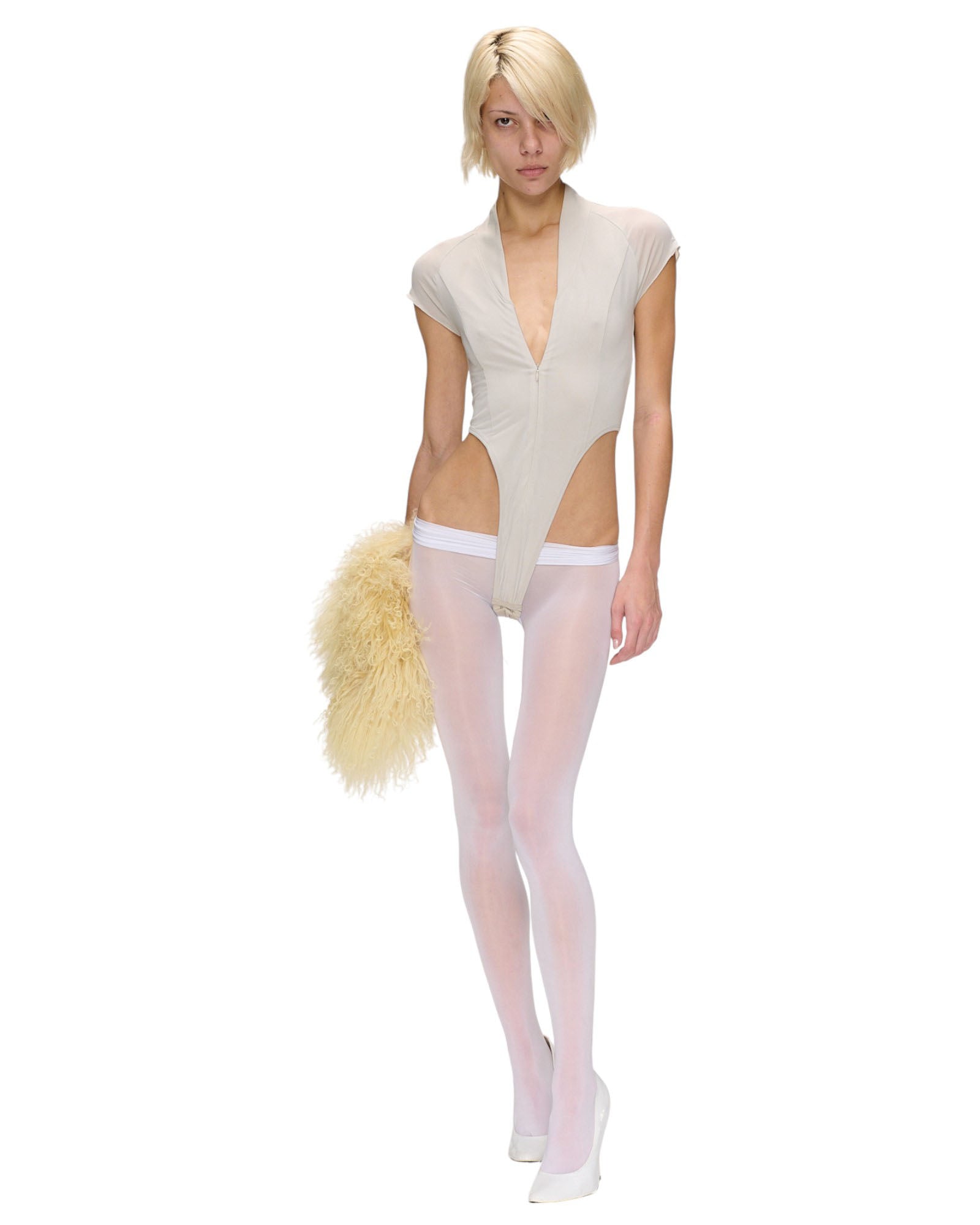 CAP SLEEVE ZIP UP BODYSUIT