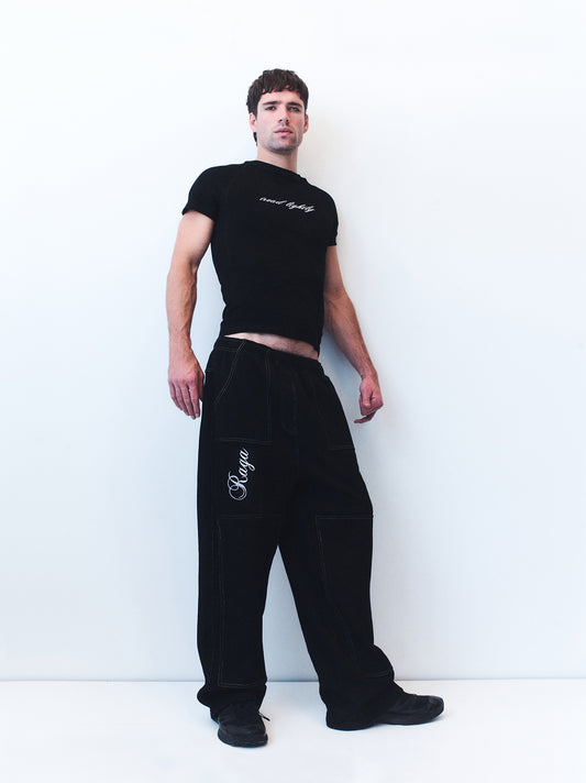 ZIPO BLACK TRACK PANTS