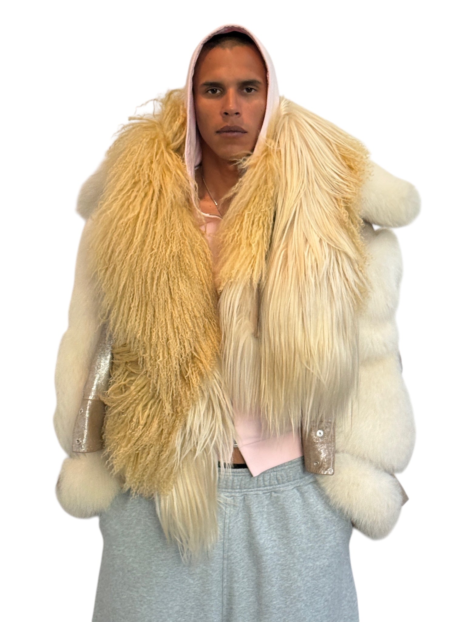 UP CYCLED MONGOLIAN FUR SHAWL