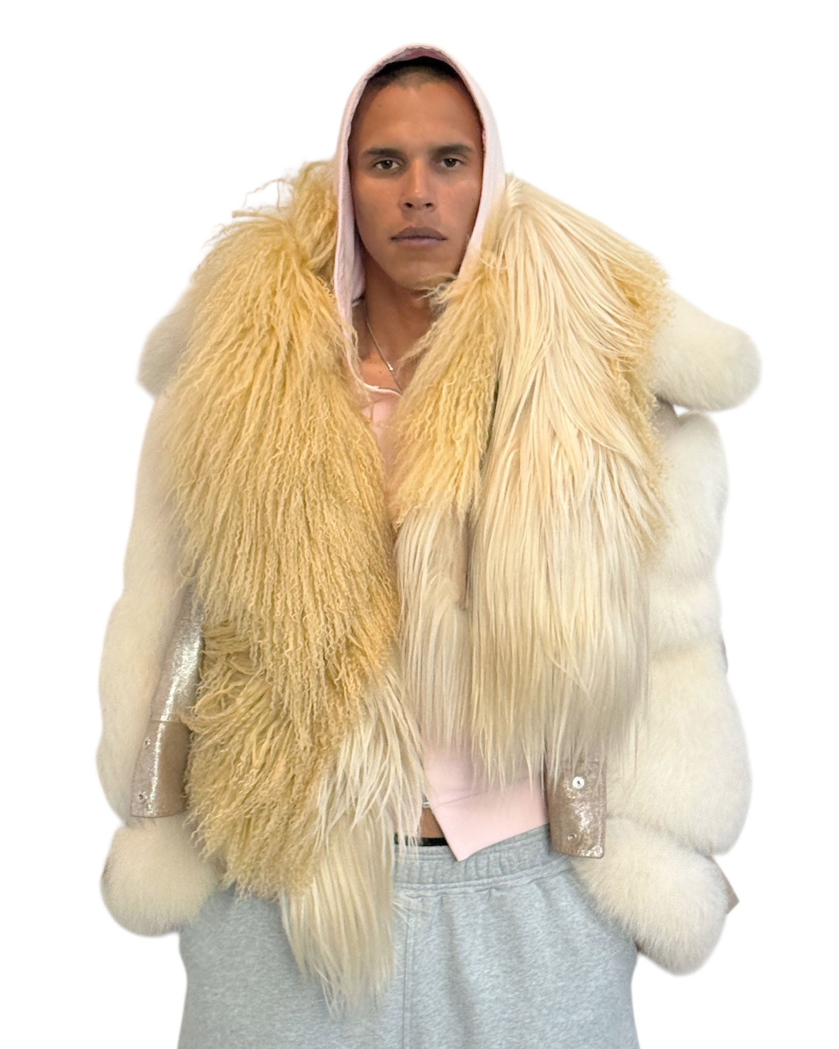 UP CYCLED MONGOLIAN FUR SHAWL