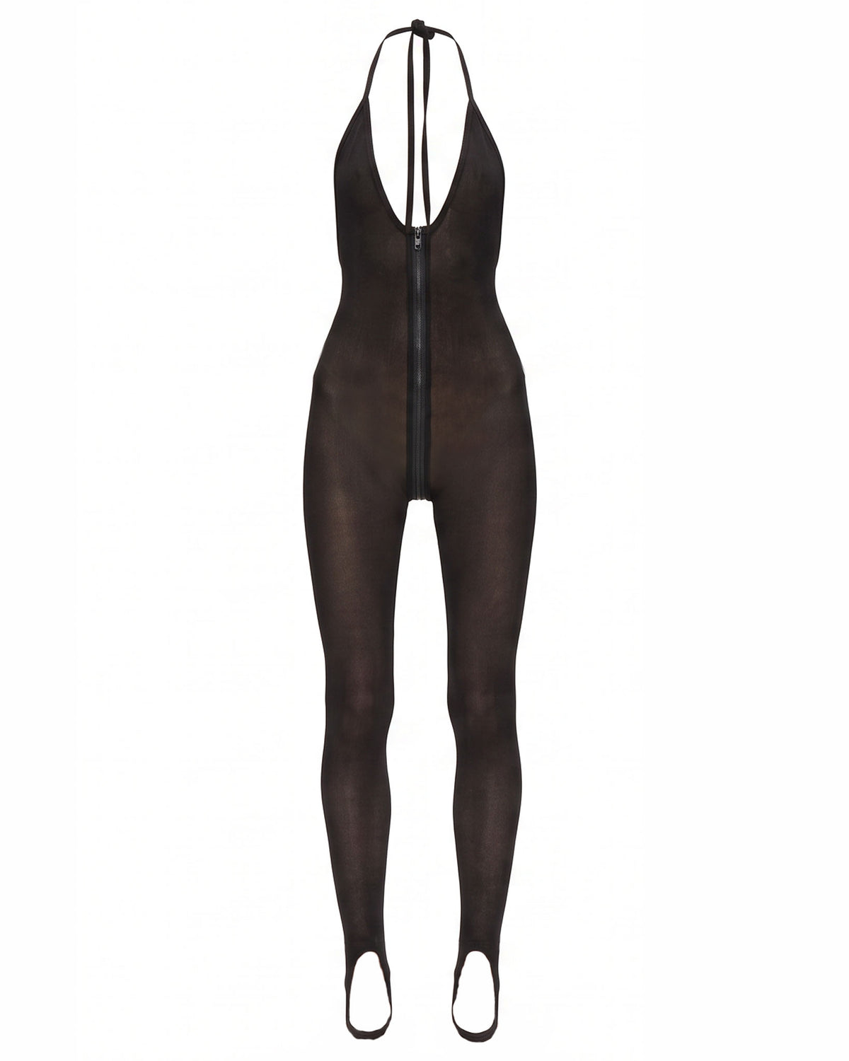 PLAYSUIT WITH CROTCH ZIP - BLACK
