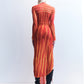 J . TRIPOLI ORANGE PRINT MESH DRESS
