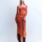 J . TRIPOLI ORANGE PRINT MESH DRESS