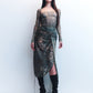 CCC. TRIPOLI DENIM PRINT MESH DRESS