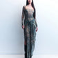 CCC. TRIPOLI DENIM PRINT MESH DRESS