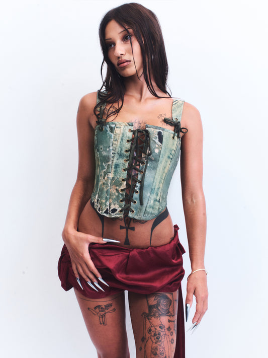 GREEN TRIPOLI CORSET